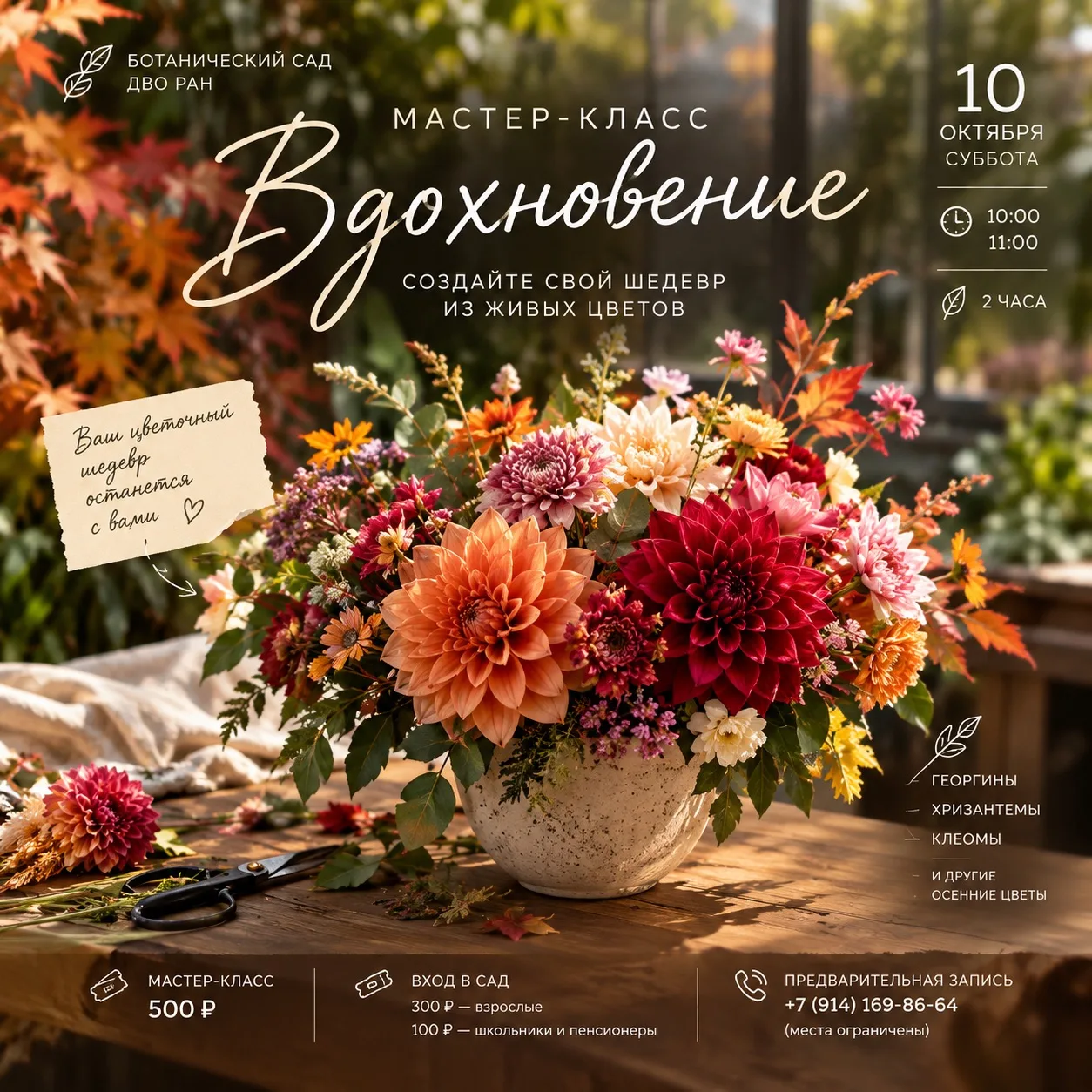 🌸 Поймайте осеннее вдохновение: создайте свой шедевр из живых цветов!