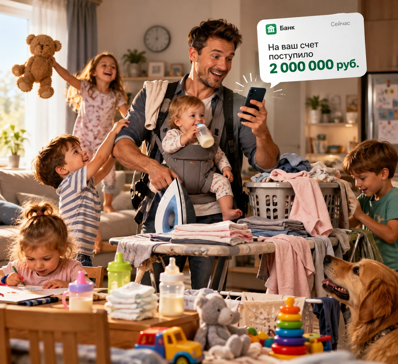 💰 Многодетным отцам предложили выплачивать не менее 2 млн рублей.