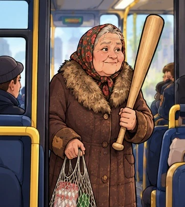 Представьте себе: в автобус заходит бабуля. 👵
