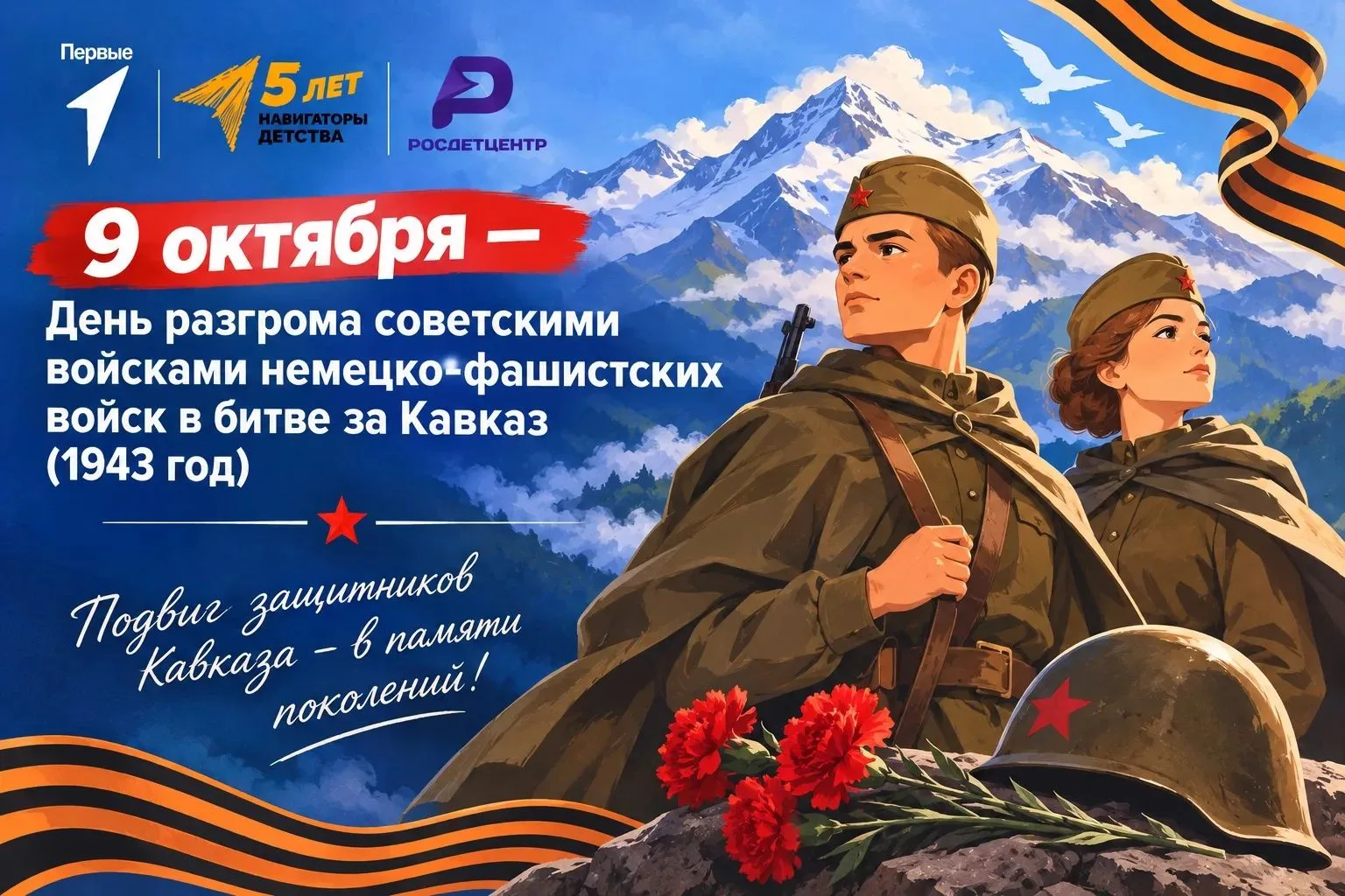 9 октября — День разгрома советскими войсками немецко-фашистских войск в битве за Кавка...