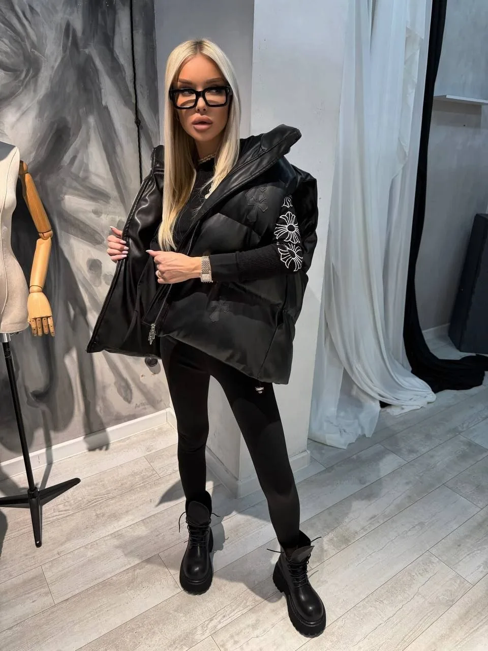 Chrome Hearts жилет из экокожи с водоотталкивающей пропиткой