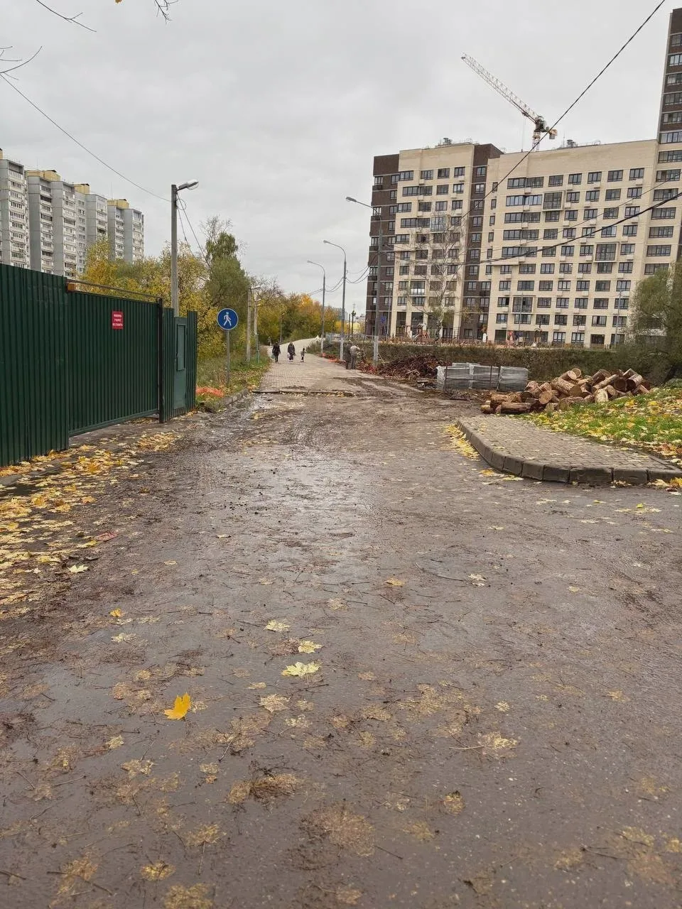 Просят очистить тротуар у пруда