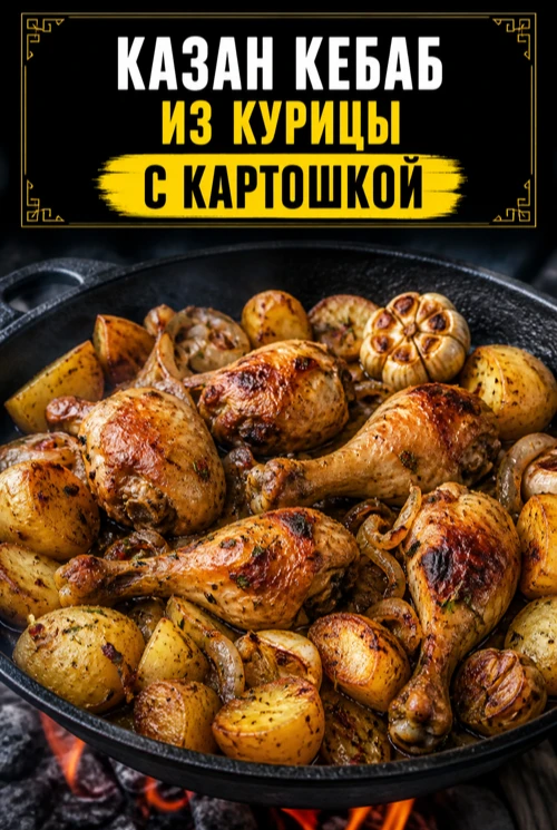 КАЗАН КЕБАБ ИЗ КУРИНЫХ ГОЛЕНЕЙ С КАРТОШКОЙ НА КОСТРЕ