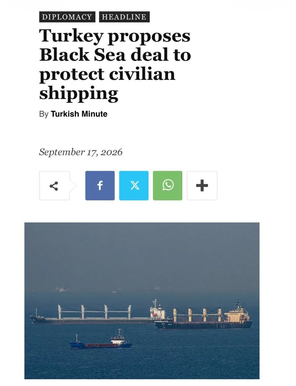 ❗️Турция предложила два коридора безопасности в Чёрном море – Milliyet