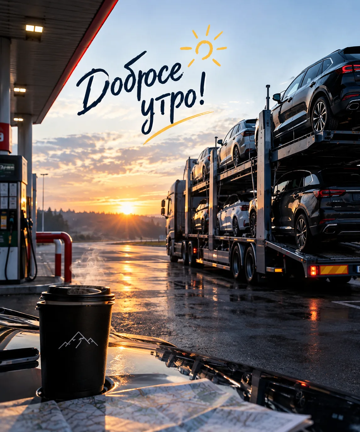 ☀️ Друзья, всем доброе утро! ☕️🚛Пока город только просыпается, дороги уже зовут в путь...
