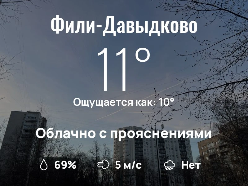 Что с погодой в Фили-Давыдково?