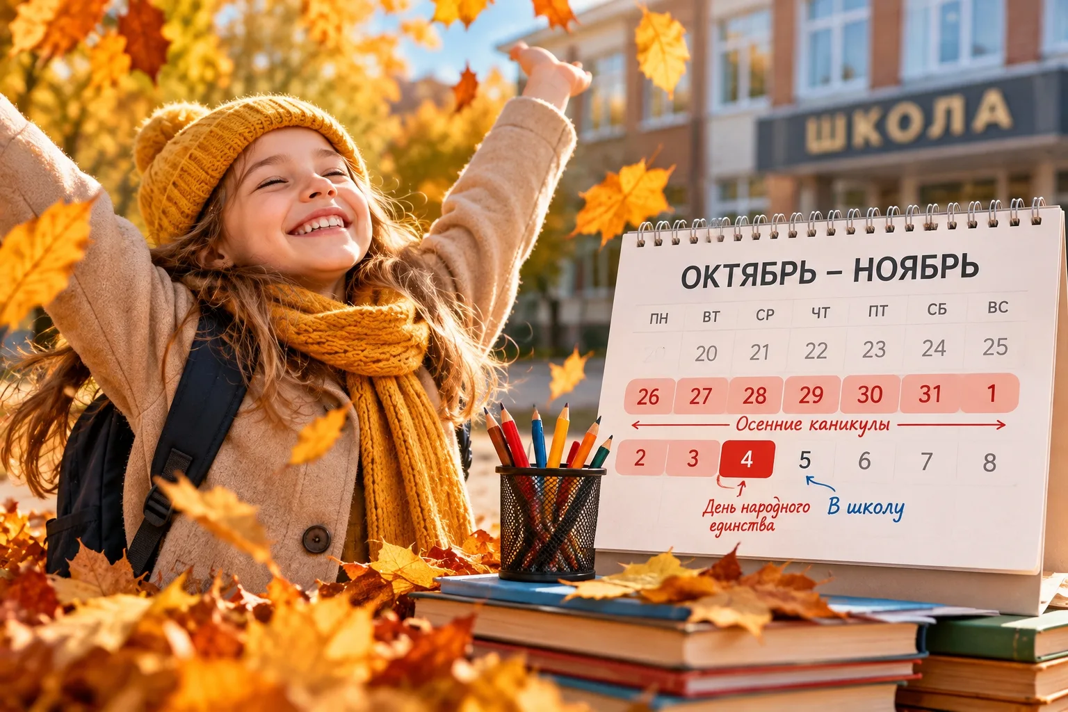 🍂 Стало известно, когда школьники уйдут на осенние каникулы