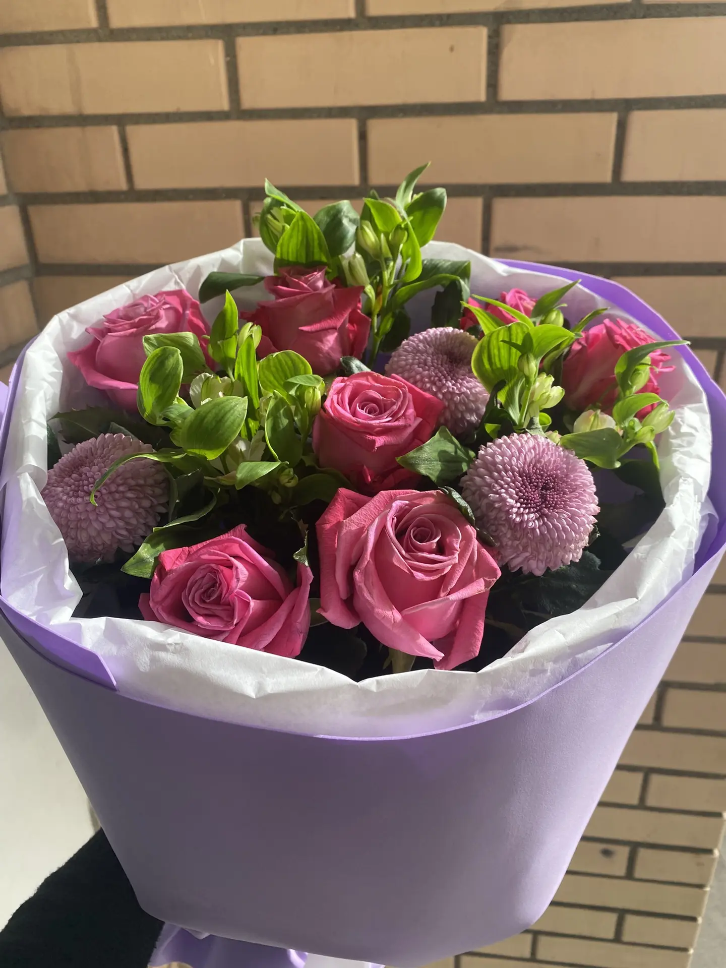 Букет из розы и хризантемы💜