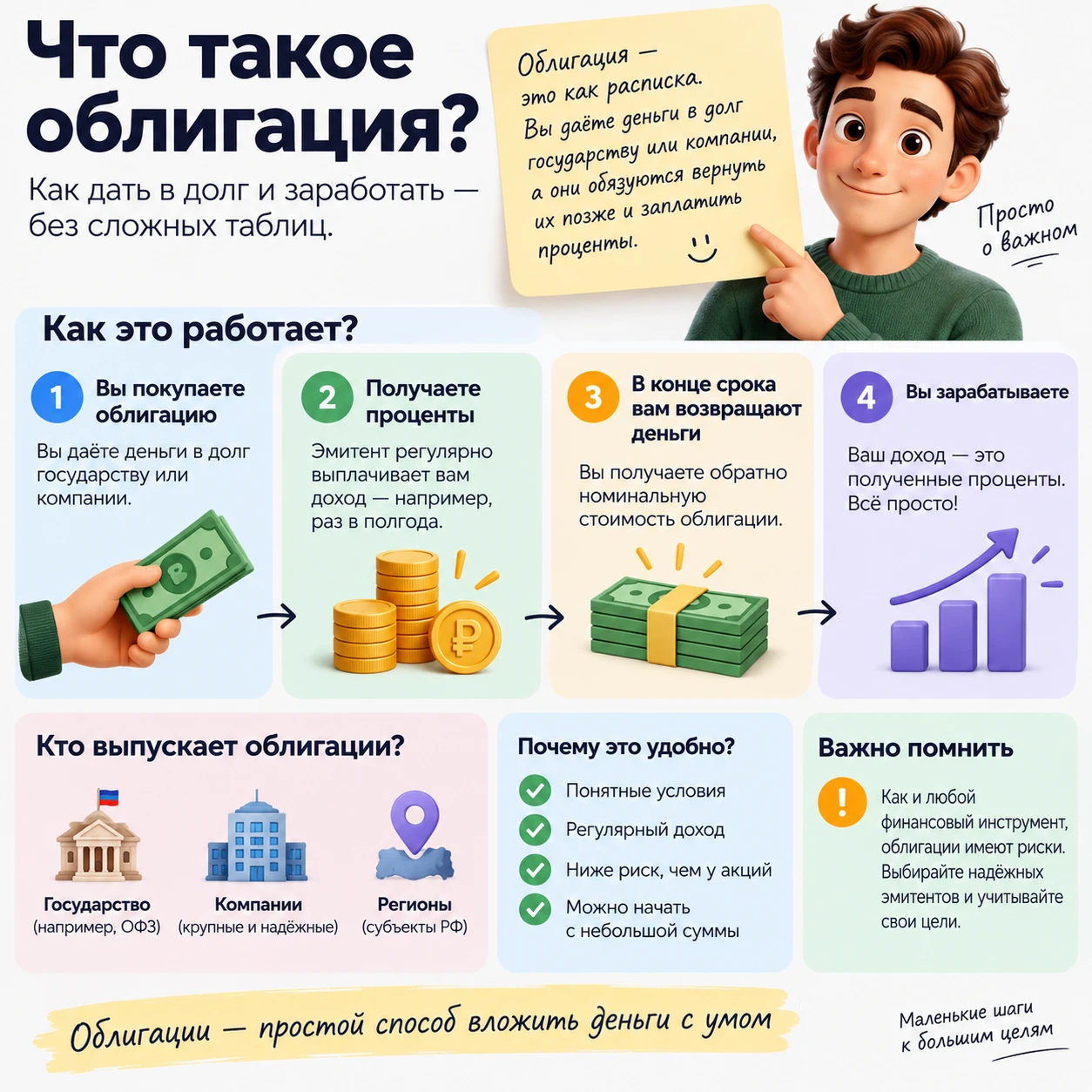 📚Что такое облигация❓ Как дать в долг и заработать — без сложных таблиц.