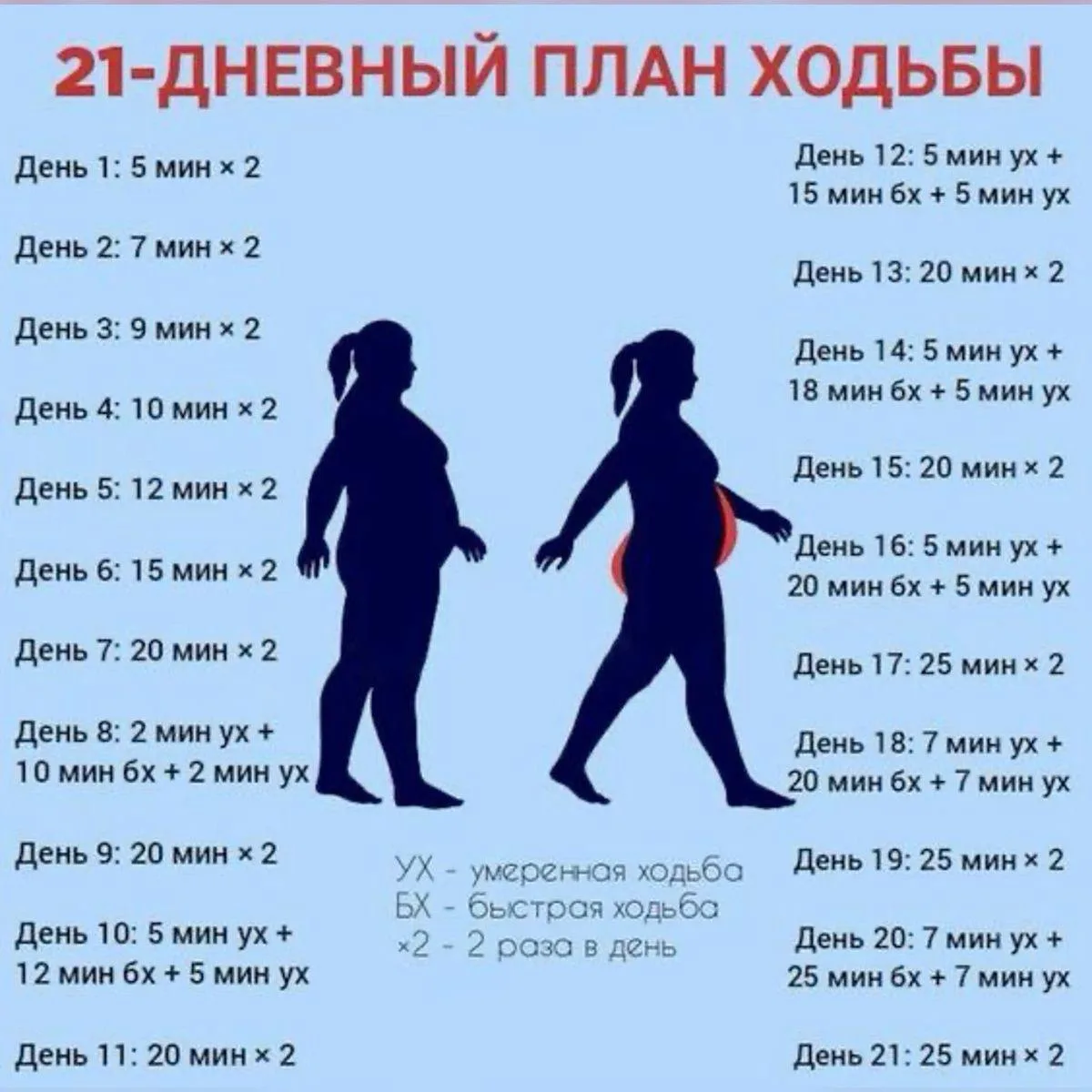 21-дневный план ходьбы!🤗