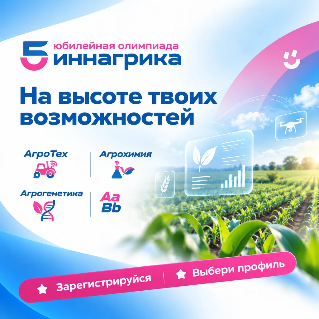 🧬Открыта регистрация на Всероссийскую олимпиаду по агрогенетике «Иннагрика‑2026»