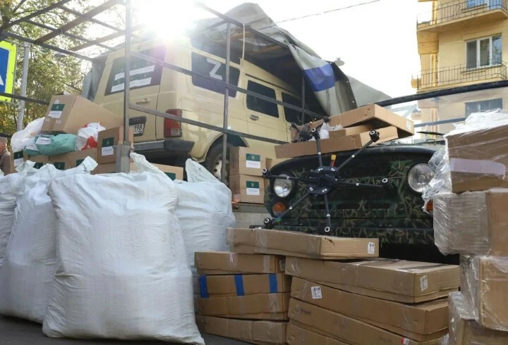 В зону СВО отправили гуманитарный груз для бойцов Ленинградского военного округа