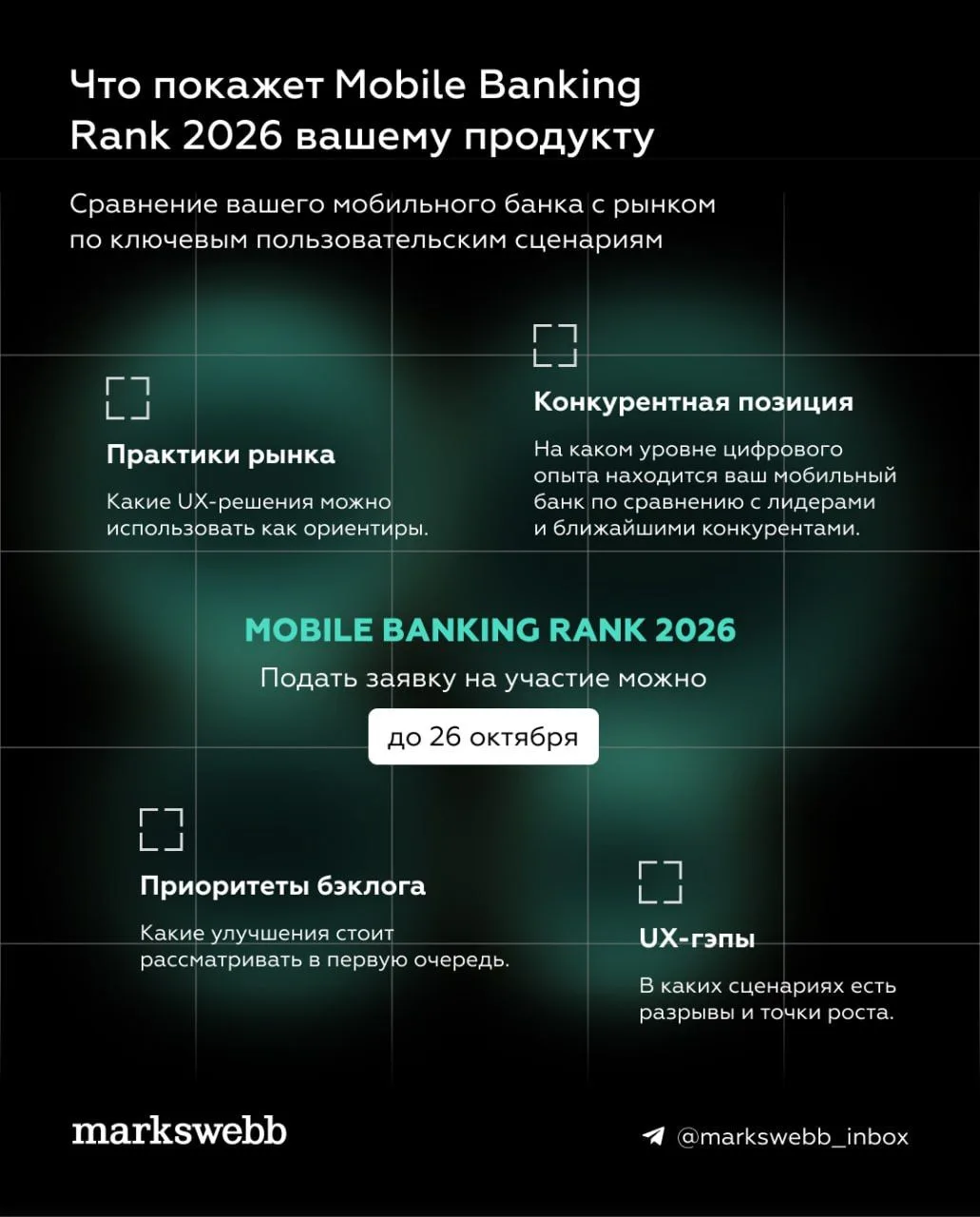 До 26 октября можно присоединиться к новой волне Mobile Banking Rank 2026 — исследовани...