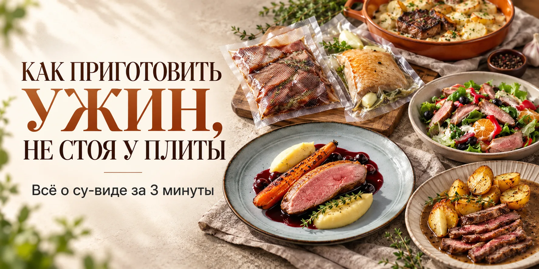 🍽 Как приготовить ужин, не стоя у плиты: всё о су-виде за 3 минуты