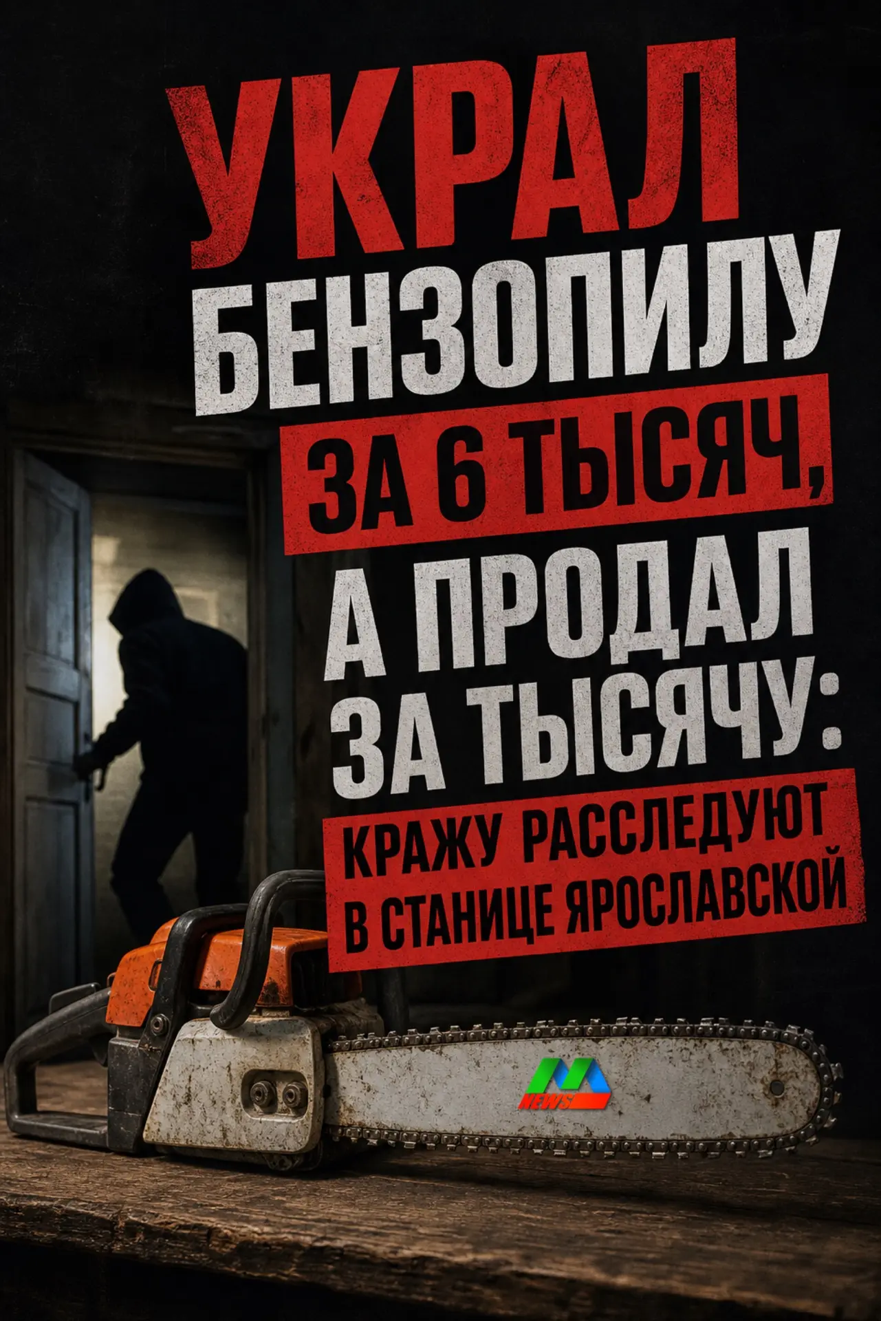 🚨 Украл бензопилу за 6 тысяч, а продал за тысячу: кражу расследуют в станице Ярославской