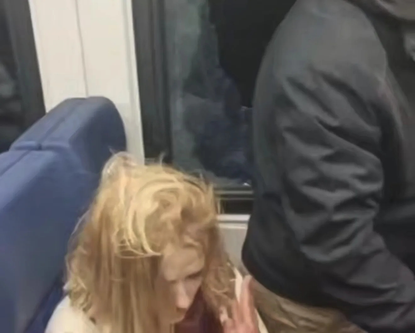Это жесть! Видео прилёта кирпича в голову пассажирки во время поездки на МЦД-2.