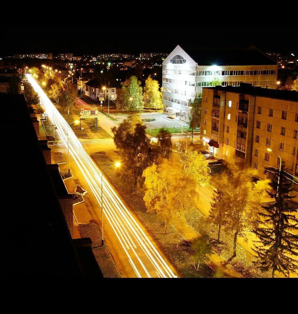Ночной Ишимбай🌛. Фото из архива Вячеслава Баширова.