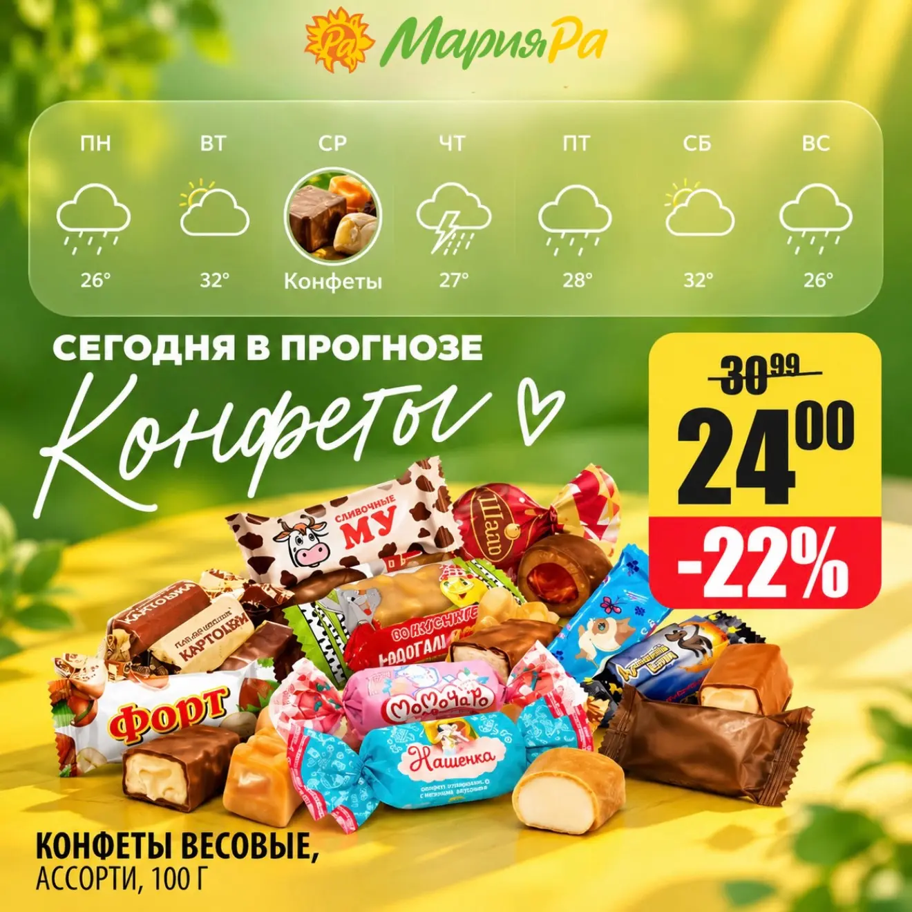 Что у нас по прогнозу погоды? Очевидно, осадки в виде безграничного количества конфет 🤭