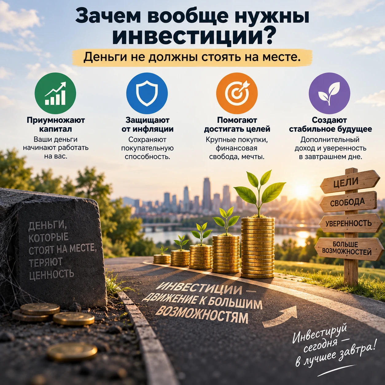 📚Зачем вообще нужны инвестиции❓ Деньги не должны стоять на месте.