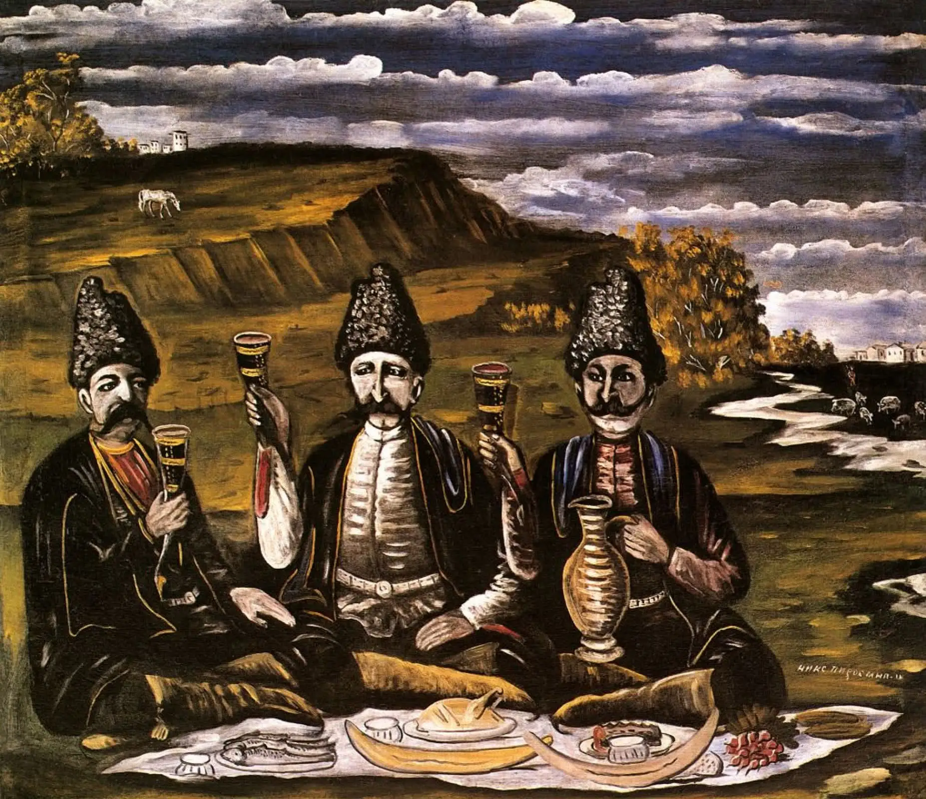 Нико Пиросмани «Кутёж трёх князей»