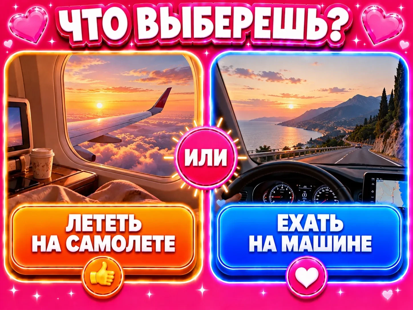 Лететь на самолете или ехать на машине?