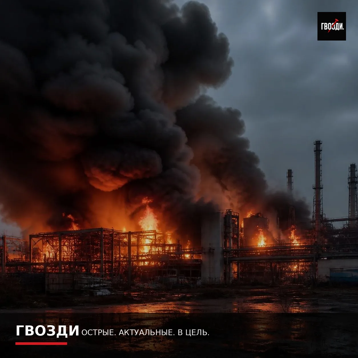 Под Киевом после удара загорелось промышленное предприятие