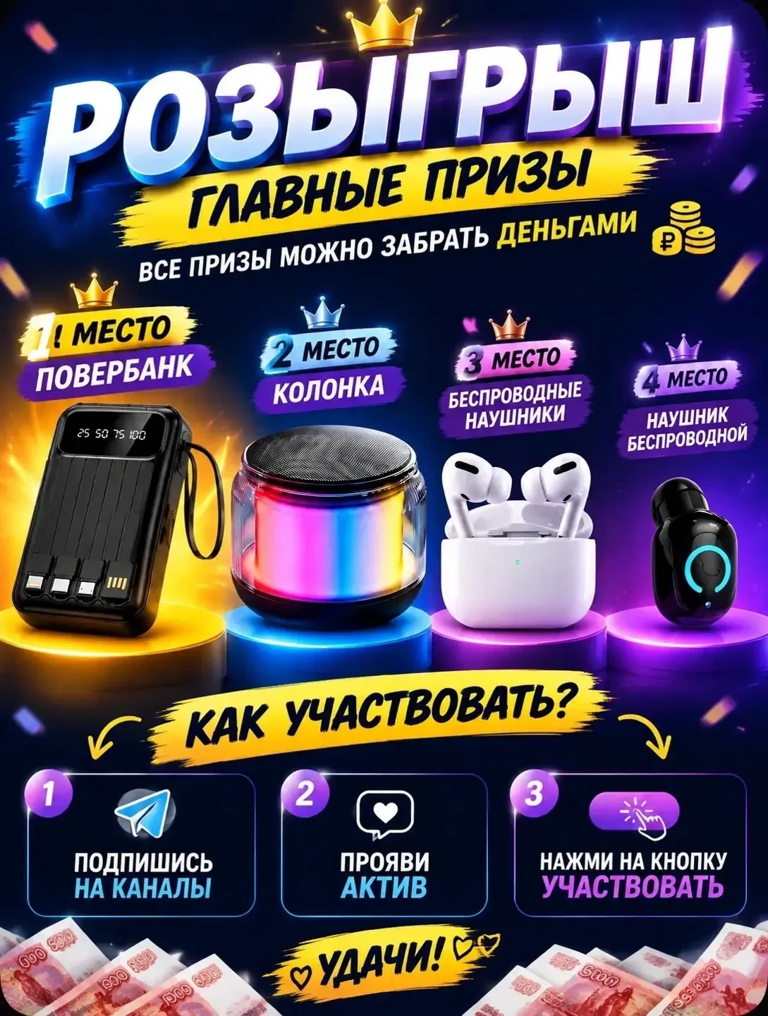 Дарим 4 классных приза 🔥