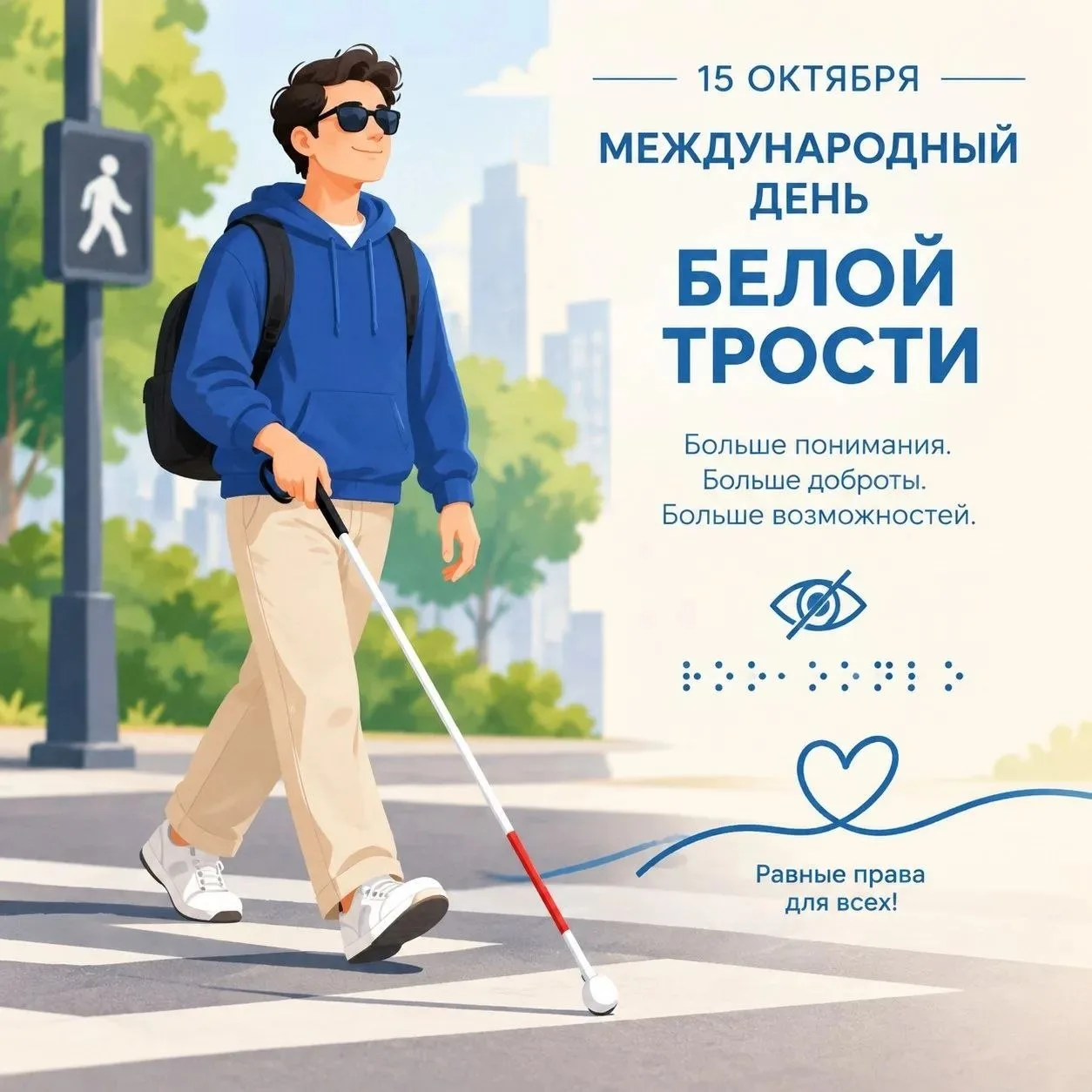 🤍 15 октября - Международный день белой трости