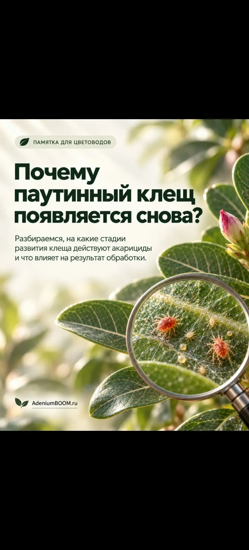 Памятка от Адениумбум про паутинного клеща‼️‼️‼️