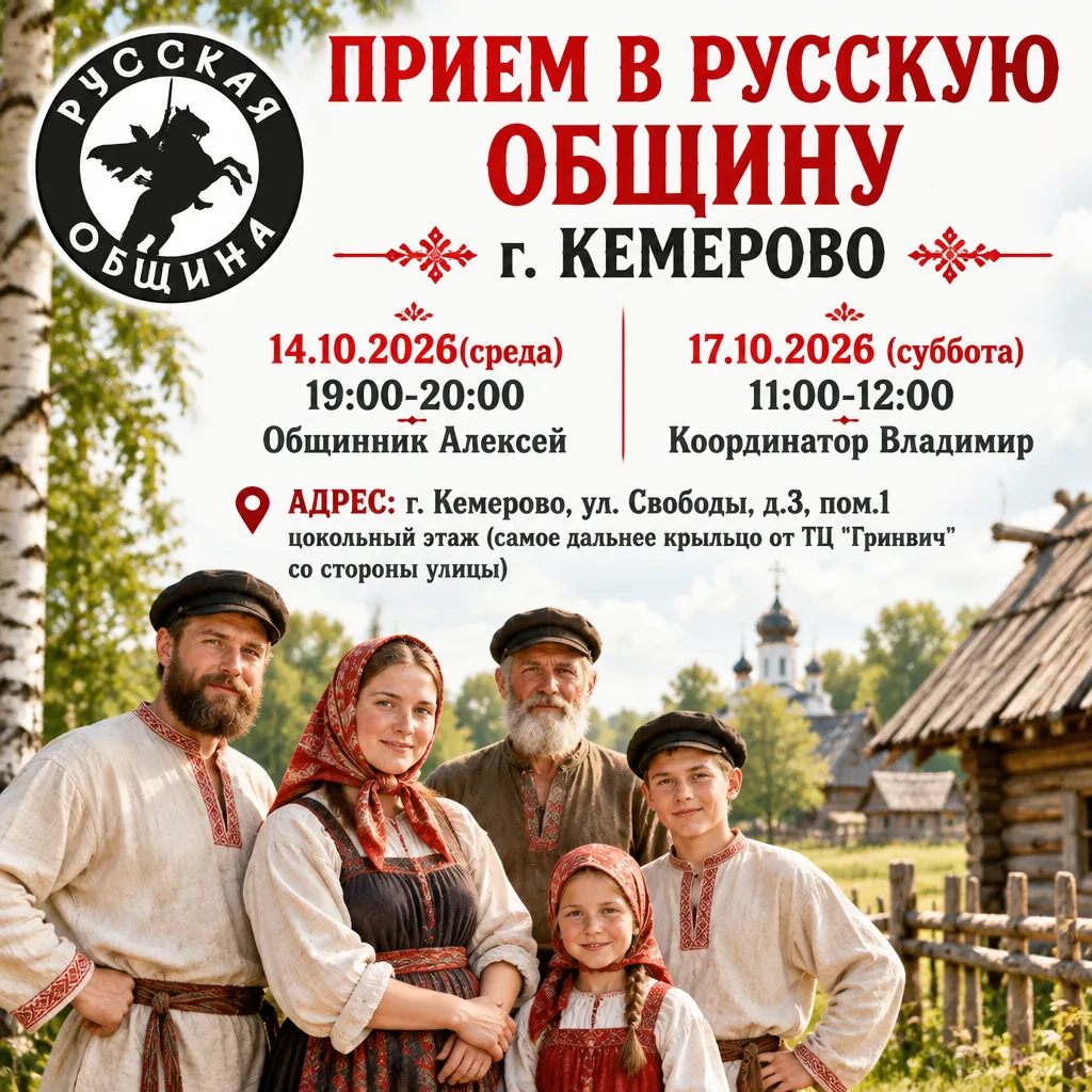 ПРИЕМ В РУССКУЮ ОБЩИНУ г. КЕМЕРОВО