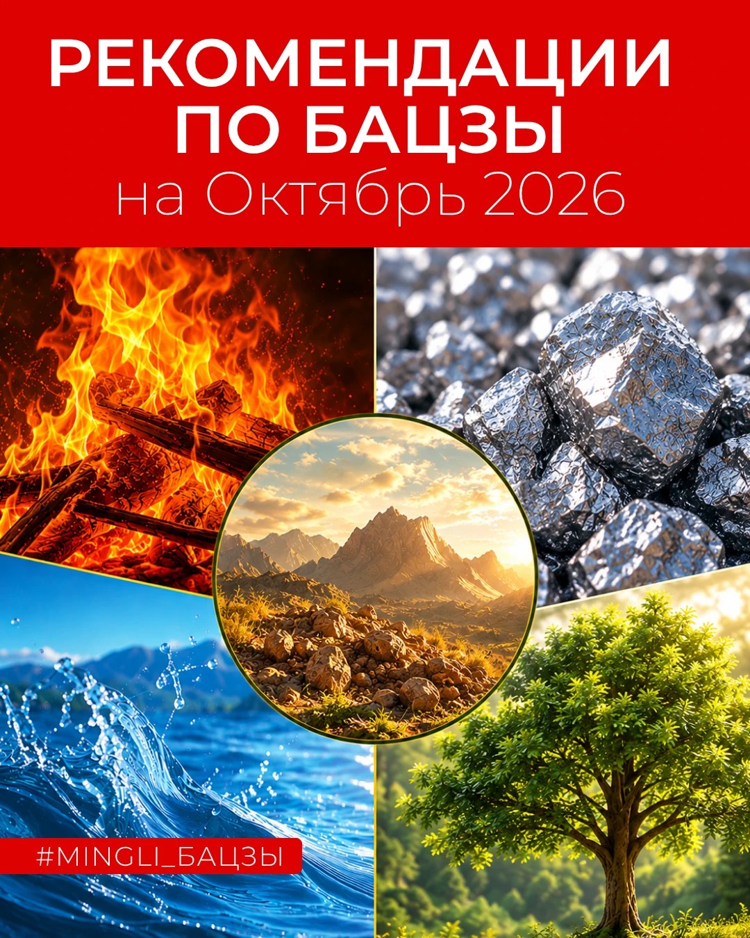 Рекомендации Бацзы по элементам личности на ОКТЯБРЬ 2026