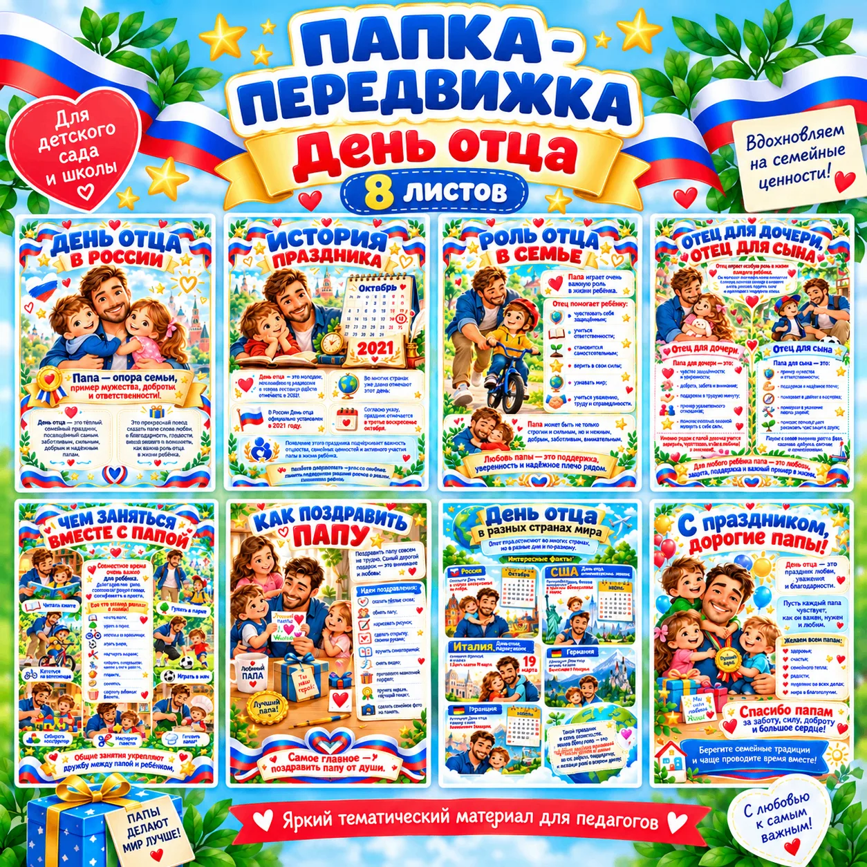 Новинка 💙 Папка-передвижка «День отца в России»
