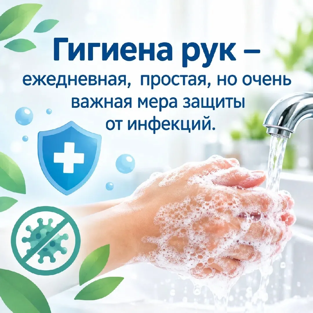 Гигиена рук - ежедневная, простая, но очень важная мера защиты от инфекций👍
