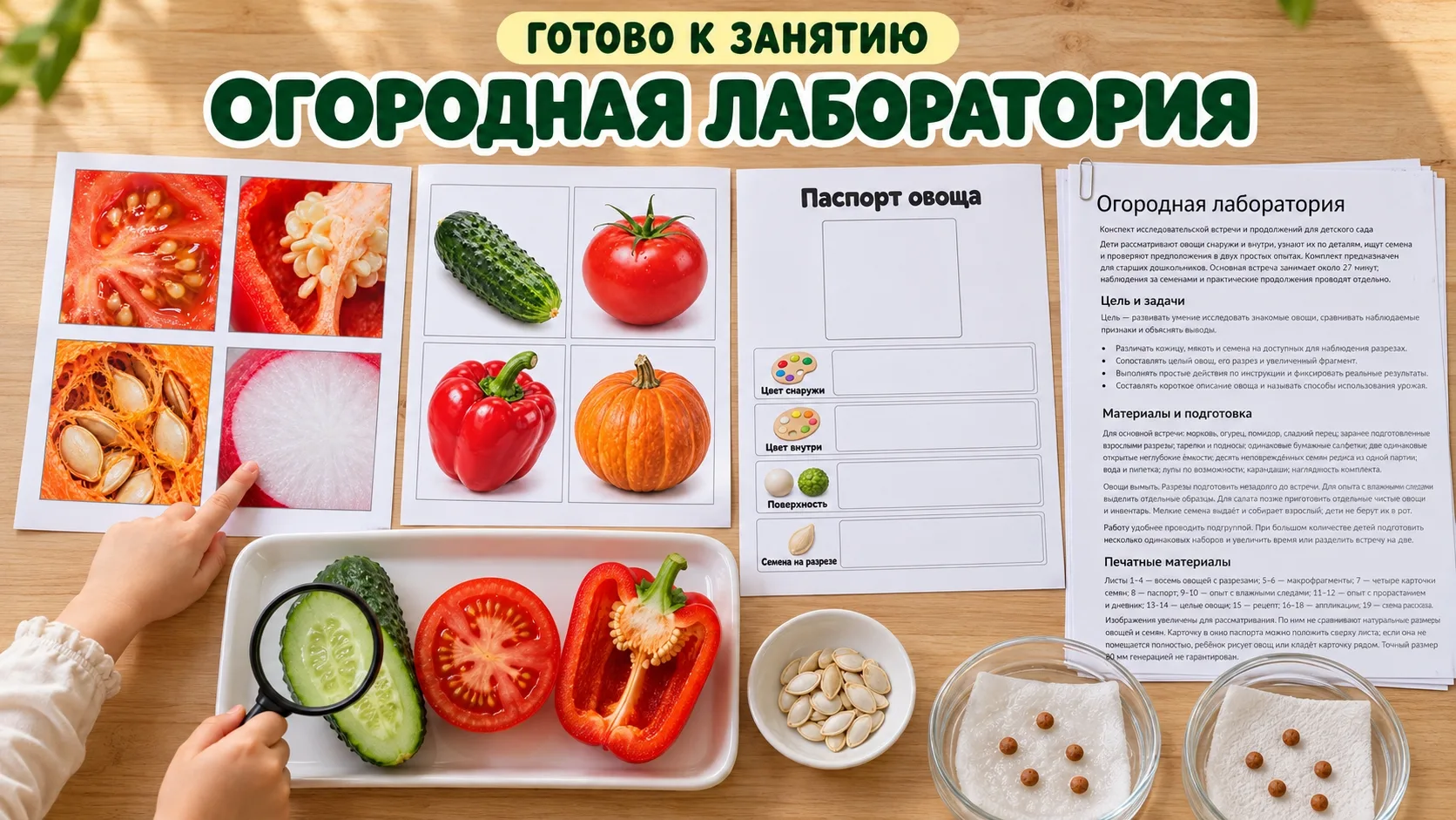 🥒 Готовое занятие «Огородная лаборатория»
