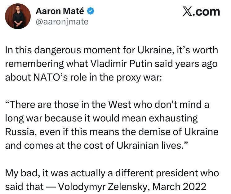 ❗️Канадский журналист Аарон Мате обратил внимание на цитату, которую часто приписывают ...