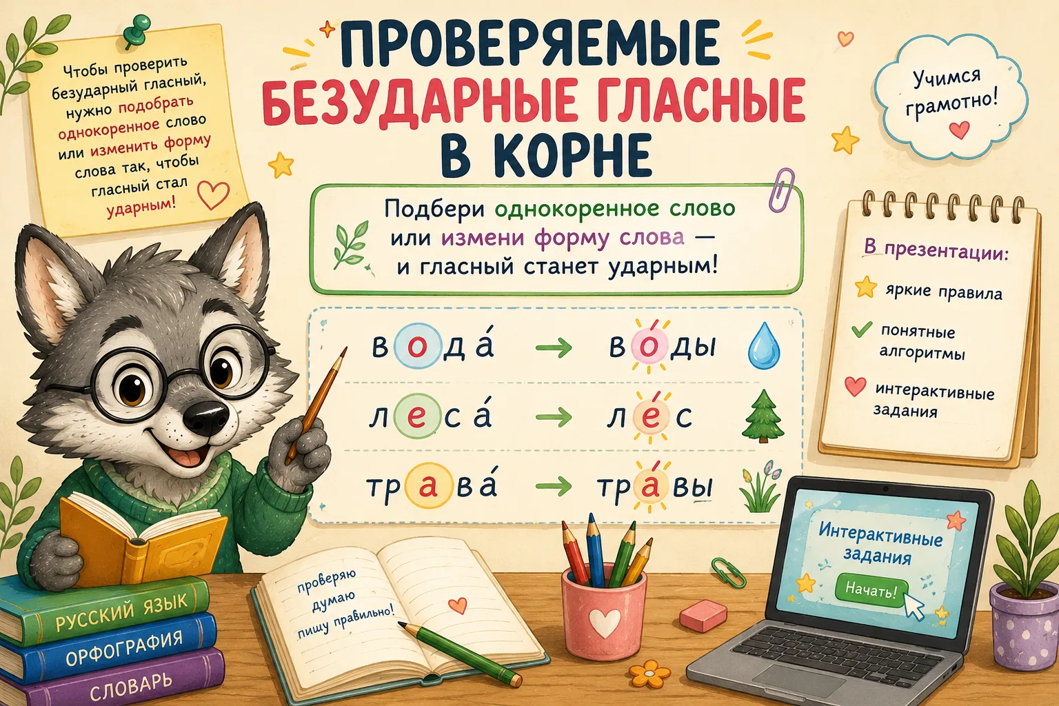Правописание проверяемых безударных гласных в корне — тема, которая пронизывает всю шко...