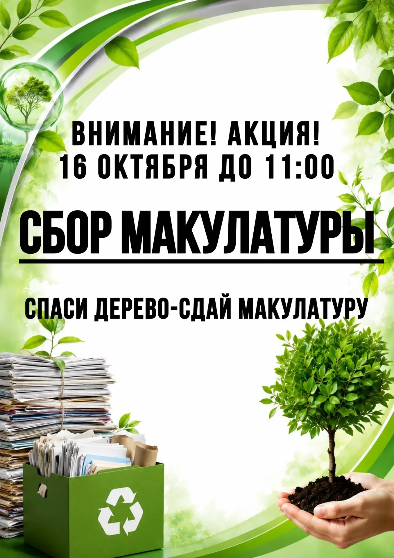 Приглашаем всех принять участие в акции по сбору макулатуры! 🗞️📰