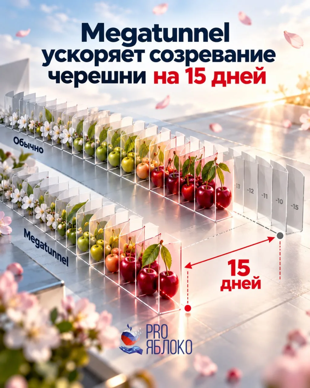 🍒 Новая технология Megatunnel ускоряет созревание черешни на 15 дней