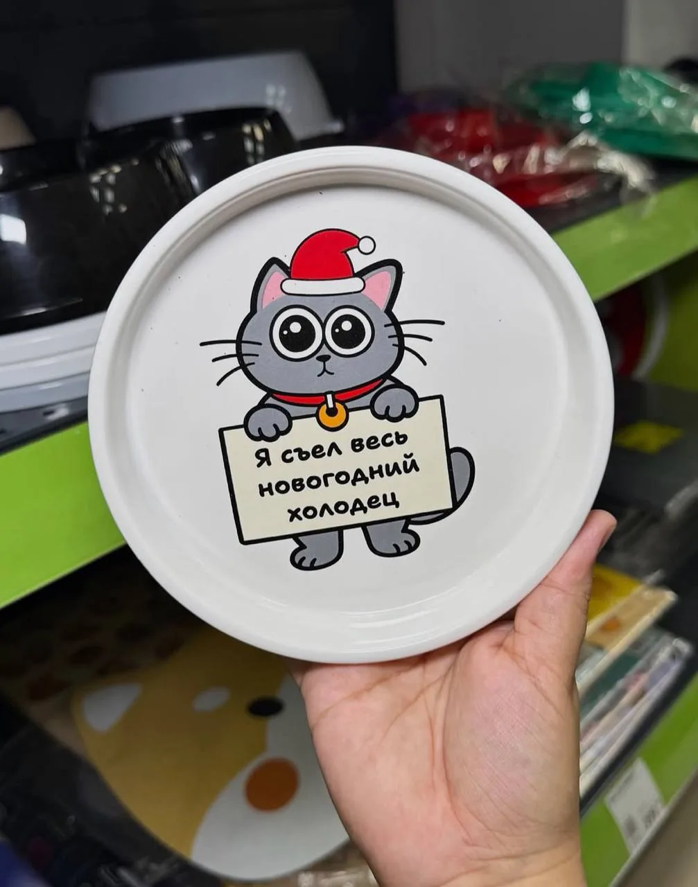 🐱Новогоднюю посуду для котов завезли в Fix Price. Миски стоят по 299 рублей, а на дне ...