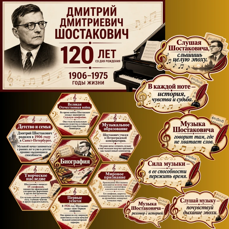 🎼 25 сентября 2026 года исполняется 120 лет со дня рождения Дмитрия Дмитриевича Шостак...