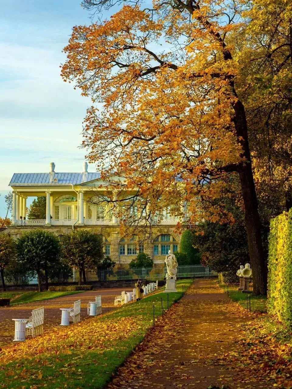 🍂 Сказочная осенняя атмосфера царит в Екатерининском парке.