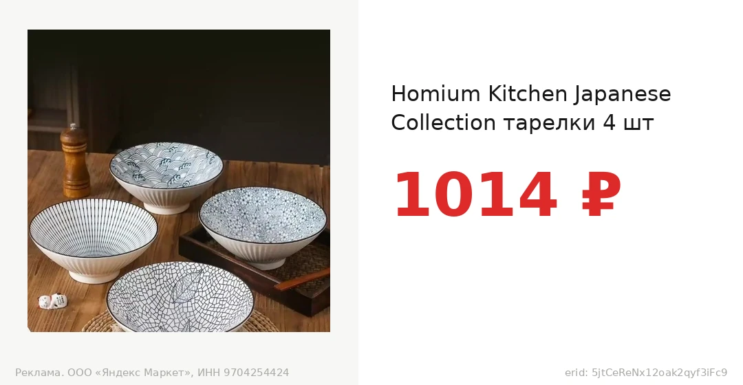 Homium Kitchen Japanese Collection тарелки 4 шт за 1014 ₽