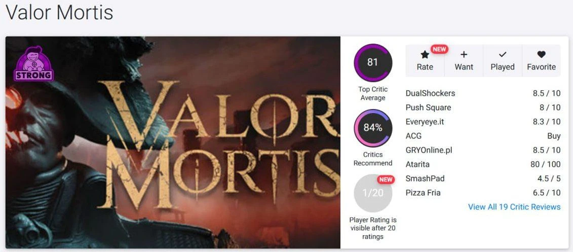 Valor Mortis получила первые оценки критиков