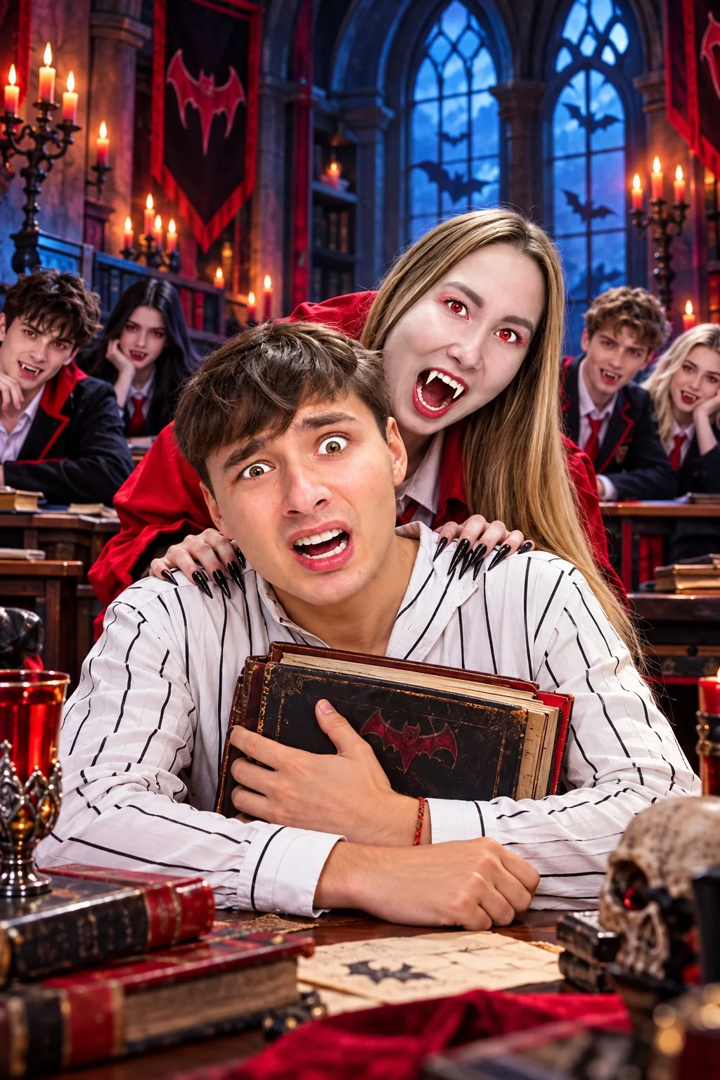 мы попали в школу настоящих вампиров !!! 😳 нас укусили ?! 😱