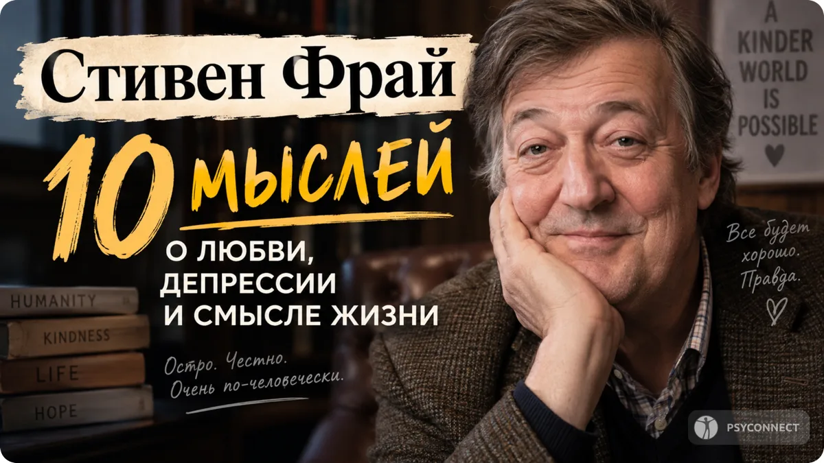 Стивен Фрай умеет говорить о тяжелом так, что сначала становится смешно, а потом хочетс...
