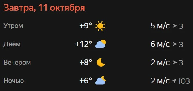 Прогноз погоды☀️