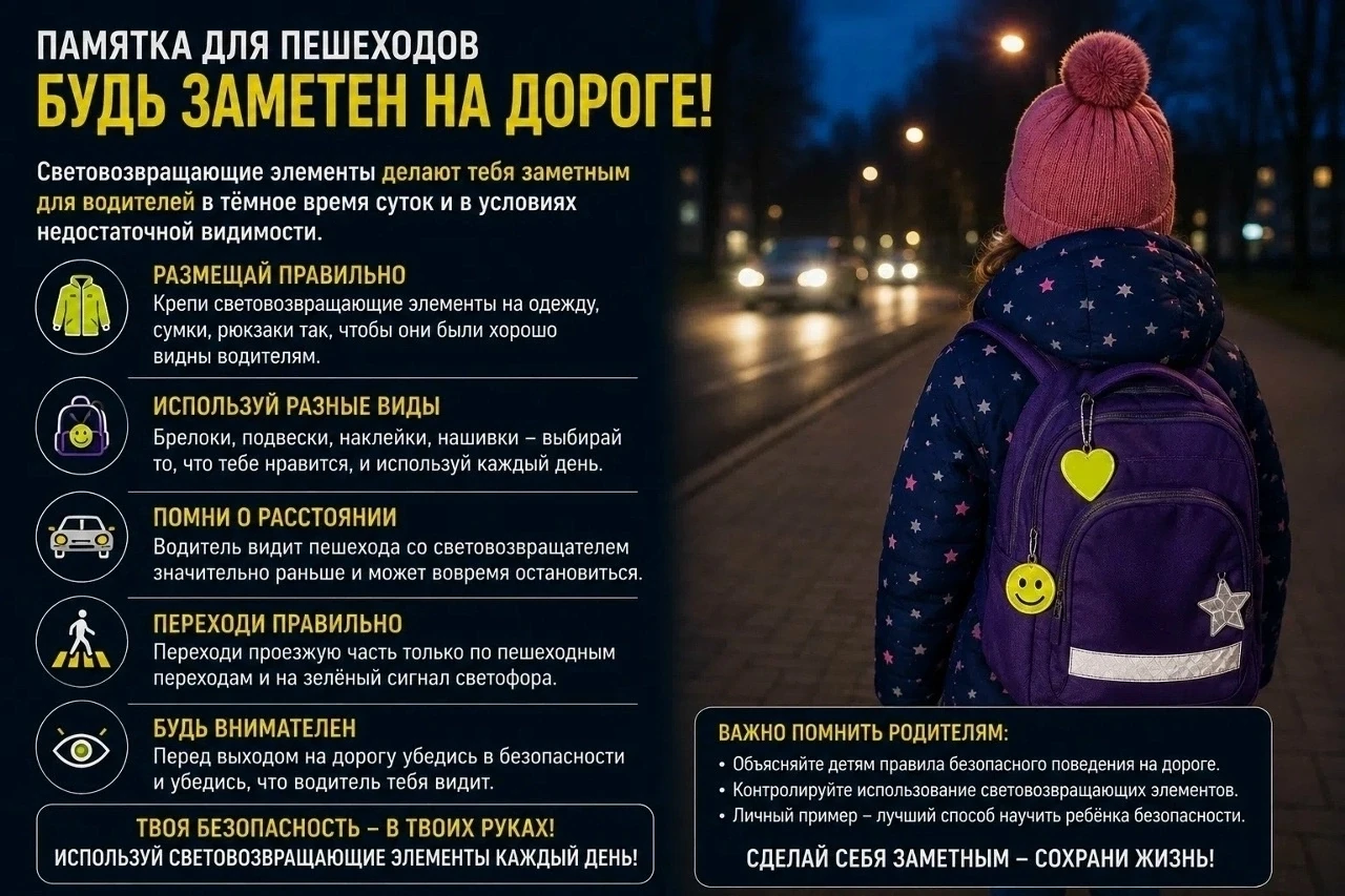 🚸 Светоотражающие элементы: защита детей на дорогах! ⚠