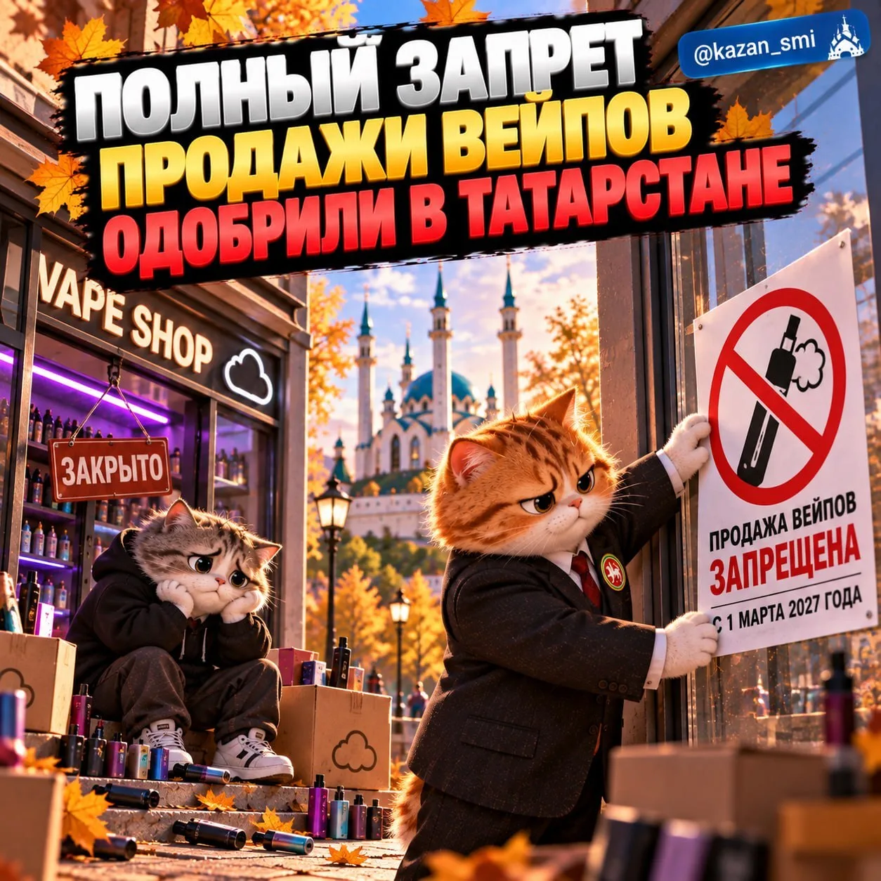 🗞 Полный запрет продажи вейпов одобрили в Татарстане