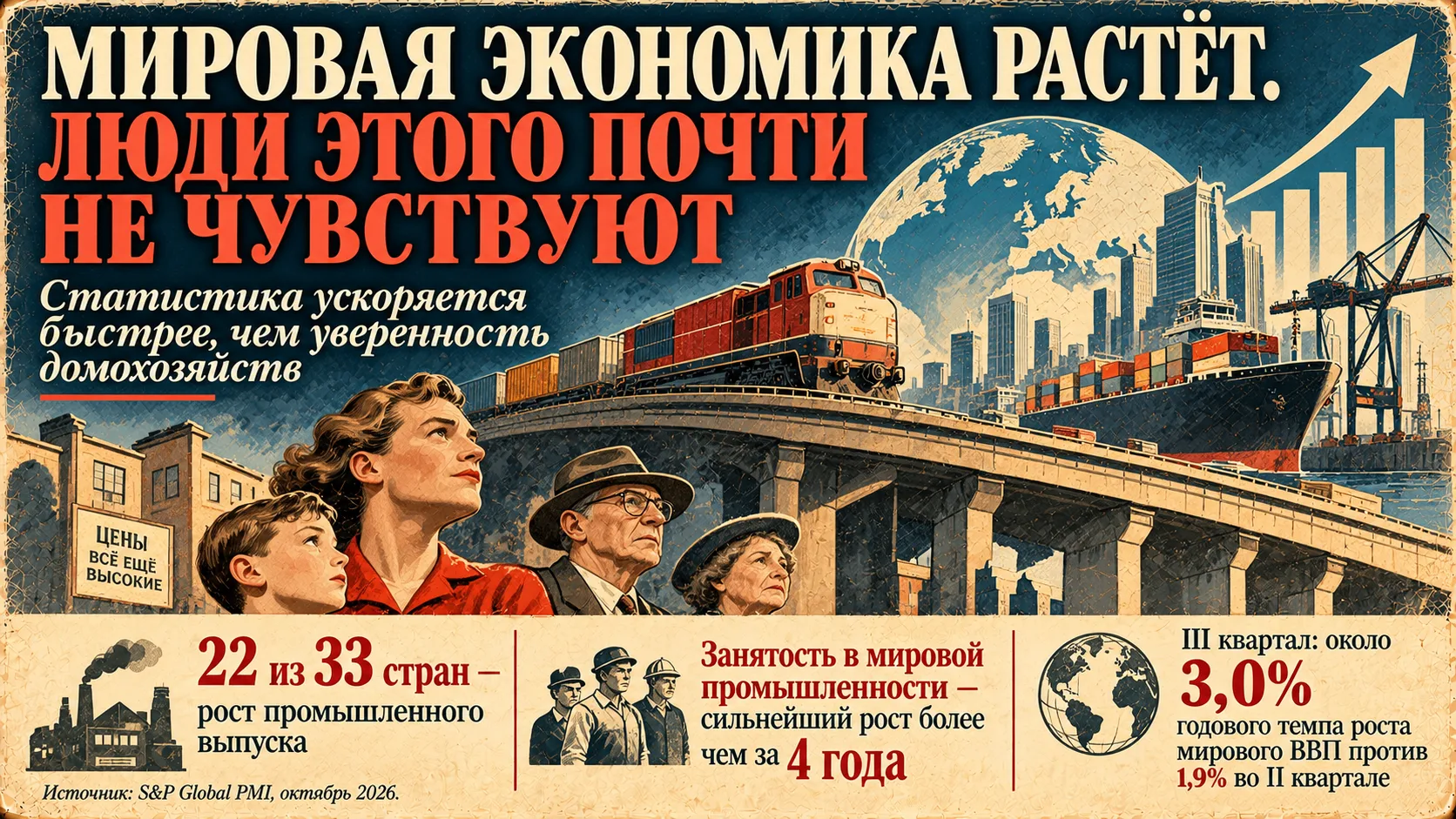 Мировая экономика растёт. Люди этого почти не чувствуют