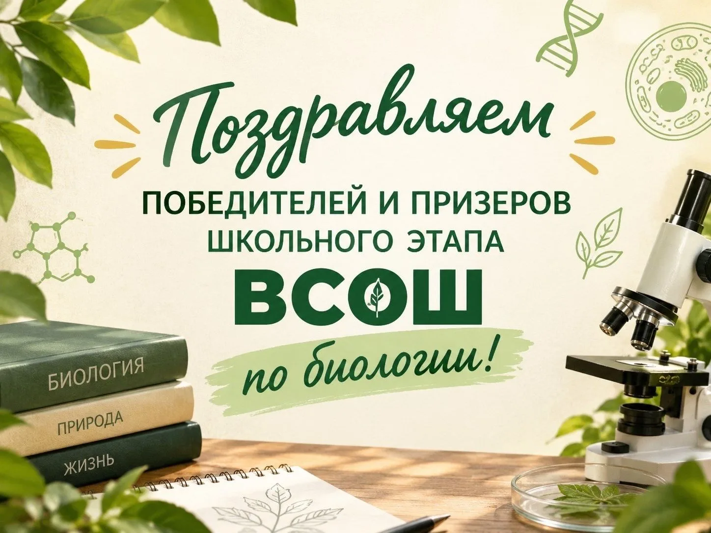 ✨Поздравляем победителей и призёров школьного этапа ВсОШ по биологии!